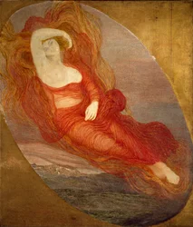 愛の女神、ジョヴァンニ・セガンティーニ（1858-1899年）による絵画、1894-1897年、太陽。210x133 cm、ミラノ、近代美術館