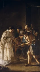 教会の物資を貧しい人々に配るロレンツォ