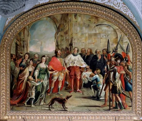 1383 年、キプロスのヤコブ 1 世がジェノヴァの総督レオナルド モンタルドによって釈放される (絵画