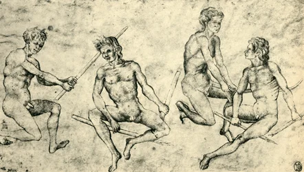 15世紀中期後半、1943年の4人の裸の男性。