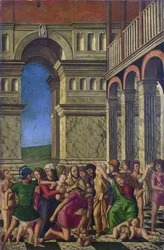 ジローラモ・モチェット（1458年頃-1531年）、幼児虐殺、1510-1520年頃。ナショナル・ギャラリー、ロンドン。67.9 x 44.5