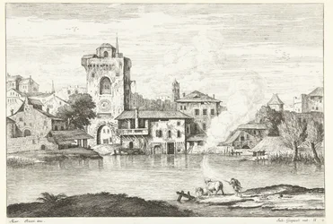 水上の塔のある街の眺め イタリアの風景（連載タイトル）