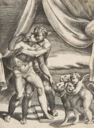 プルートとプロセルピナ、「神々の愛」より。 1531-76。