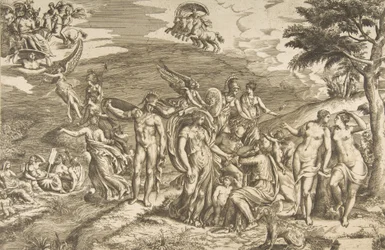 パリスの審判、約。 1550-60。