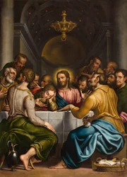 聖餐式の礼拝堂、第2スパン北側、ジュリオ・カンピ、最後の晩餐 1569年