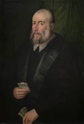 1500年代半ばの老人の肖像画。