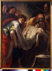「La mise au tombeau」（キリストの埋葬） ジュリオ・チェーザレ・プロカッチーニ（1574-1625）作、1620年頃 プーシキン美術館、モスクワ