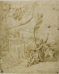 アウグストゥスの将来の偉大さの前兆の研究：左の部分