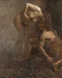 ジュゼッペ-アミザーニ（1879-1941）による豪華なクレオパトラの絵画 サイズ210x190センチメートル Medeパラッツォコムナーレ