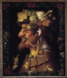 秋。季節の寓話。ジュゼッペ・アルチンボルド(1527-1593)の作品。ルーヴル美術館
