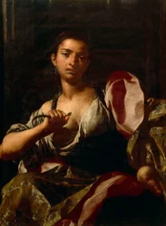 ジュゼッペ・ボニート（1707-1789）作「クレオパトラ」、油彩・キャンバス、99x74cm、プトレマイオス王国