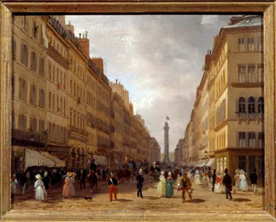 ジュゼッペ・カネラ（1788-1847）の絵画「パリのラ・ペ通りの眺め」 1830年 日。0,31x0,16 m Paris, Musee Carnavalet - パリのラ・ペ通りの眺め。ジュゼッペ・カネラ(1788-1847)の絵画