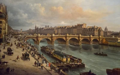 Le Pont-Neuf et la Cité Paris 1832, 1832年。
