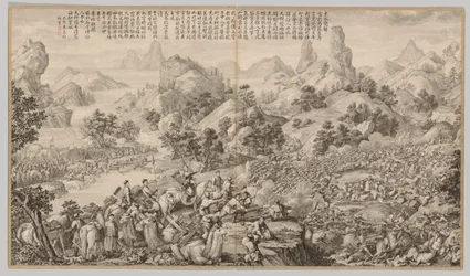 和水の包囲を打ち破る 西域鎮圧合戦図勅より