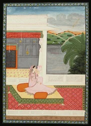 孤独な女性が恋人のニュースを待っている、1800年頃