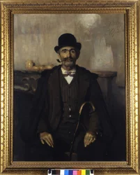 調停者ジュゼッペ・ジャーニ（調停者ジュゼッペ・ジャーニの肖像）。ジョバンニ・ペッリッツァ・ダ・ボルペド（1868-1907）の絵画