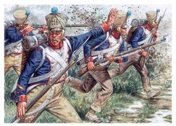 第一帝国：「歩兵第111列連隊の兵士たち」 第一帝国：歩兵第111列連隊 イラスト：ジュゼッペ・ラヴァ