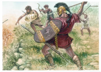 マケドニア王国：軽歩兵の兵士たち - マケドニア（古代王国）：軽歩兵の兵士たち - イラスト：Giuseppe Rava