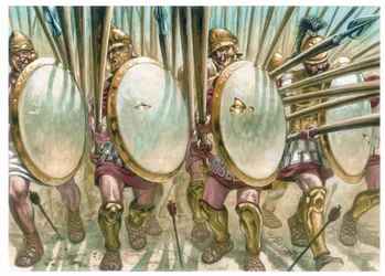 マケドニア王国：マケドニア人ファランギストの突撃 - マケドニア人ファランギストの突撃 - イラスト：Giuseppe Rava