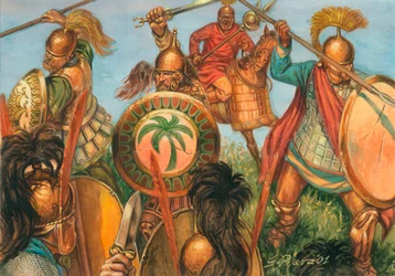 ポエニ戦争：カルタゴ重装歩兵 - ポエニ戦争：古代カルタゴの歩兵 イラスト：Giuseppe Rava