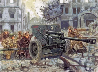 第二次世界大戦ロシア重対戦車砲76mm - 第二次世界大戦：ロシア対戦車砲 - イラスト：Giuseppe Rava