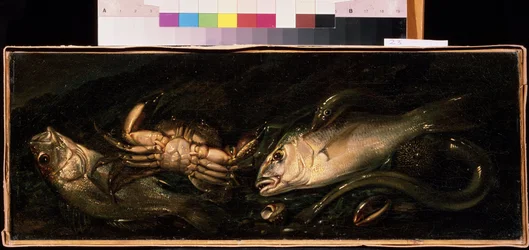 ジュゼッペ・レッコ作「魚とカニのある静物」（1634-1695）ミハイル・クロシツキー美術館、セヴァストポリ（セヴァストポリ）ウクライナ