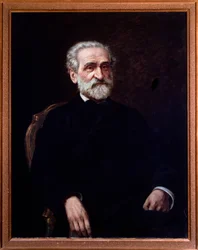 ジュゼッペ ヴェルディ (1813-1901) イタリアの作曲家の肖像。 ボローニャ、市民音楽博物館