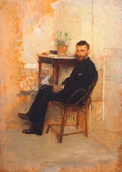 アドリアーノ・チェチオーニの肖像（ジュゼッペ・デ・ニッティス（1846-1884）作
