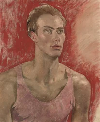 若い男の肖像（キャンバスに油彩）