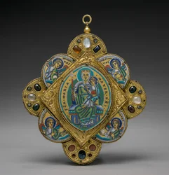 聖母子のペンダント、c. 1160-1170。