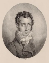 ヴァイオリン奏者で作曲家のヨーゼフ・マイゼダーの肖像（1789～1863年）。