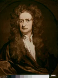ニュートン アイザック卿 イギリスの物理学者・数学者肖像画（油彩・キャンバス）