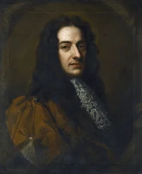 ヴァイオリニストで作曲家のニコラ・マッテイ（Matheis, vers 1670-1698）のポートレート、ネラー、サー・ゴットフリー（1646-1723）。油彩・キャンバス、サイズ：76x65