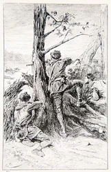 GA Henty、パブによる「カナダのウィルフ、または大陸の勝利」からのイラスト。 Blackie and Son Ltd.、1887