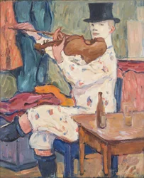 バイオリンを弾くピエロ、1915