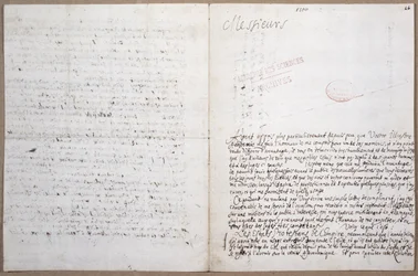 1700年2月8日、パリのアカデミーデサイエンスへの入学許可についてライプニッツが書いた手紙の最初のページ