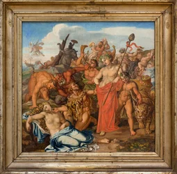 バッカスとアリアン。 Gottlieb Schick (1776-1812) の絵画、キャンバスに油彩