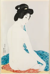 入浴後の美しさ（木版画）