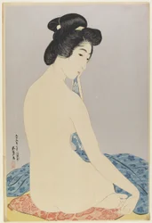 1920年7月の入浴後の女性