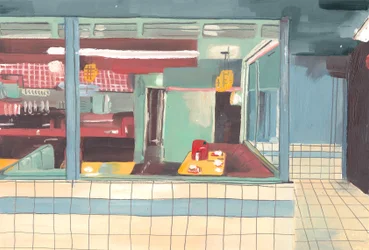 ダイナー、2012（紙に油彩）