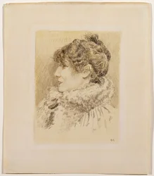 サラ・ベルナールの肖像（1844-1923）（紙にインク＆ウォッシュ）