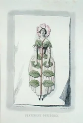 枯れたツルニチニチソウ（シャルル・ジェフロイ（1819-82）作「アニメの花」より
