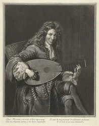 リューテニストと作曲家のチャールズムートンの肖像c。 1626-1710年頃1695