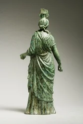 ヘレニズム時代の紀元前1世紀、紀元前1世紀紀元前1世紀のイシスフォルトゥナ像の後姿（ブロンズ）（正面図は270388を参照）