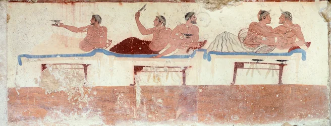 シンポジウムの場面、紀元前480～490年頃（フレスコ画