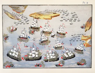 戦争中の海戦の概要、マクリヤンニス将軍によるギリシャ独立戦争の絵画史のプレート3