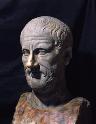 ギリシャの哲学者テオフラステ（紀元前372～287年）を表現したもの。