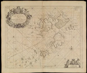 スキリー諸島の海図、1693年頃（版画）