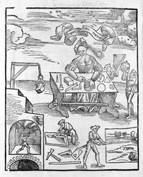 リベラルアーツ。La geometria - Gregor Reisch (1467-1525)の「Margarita Philosophica」にて。ベール