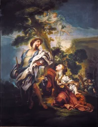 グレゴリオ・デ・フェラーリ（1647-1726）の「Noli Me Tangere」の絵、ジェネス、ストラーダ・ヌォーヴァ美術館